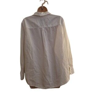 Ava + Viv White Button Up/Down Blouse Size 1X 100% Cotton
